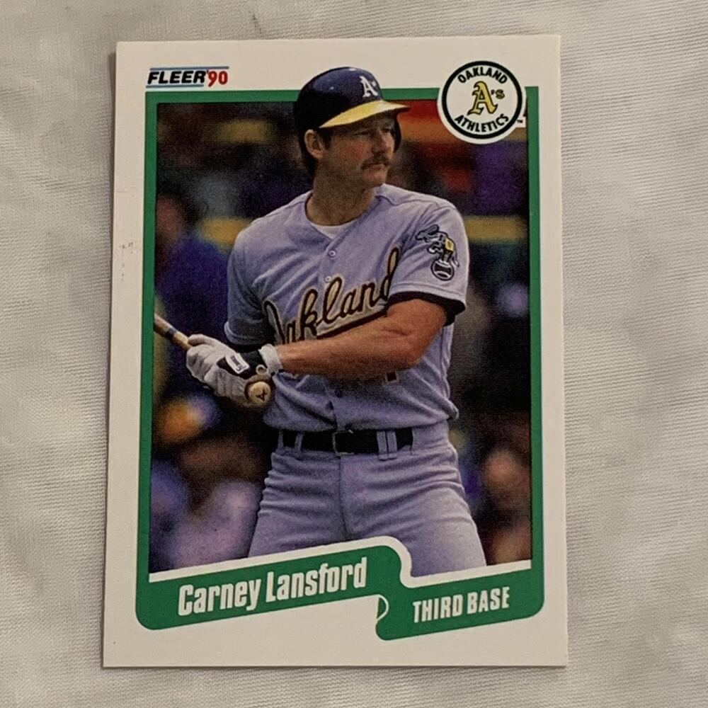 1990 Fleer Carney Lansford Oakland‎ Athletics Baseball Card #14